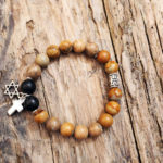 Jasper and onix cross and star David bracelet from Holy Land
