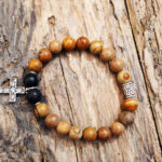 Jasper and onix cross bracelet from Holy Land