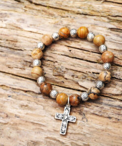 Jasper cross bracelet from Holy Land