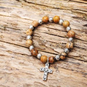 Jasper cross bracelet from Holy Land
