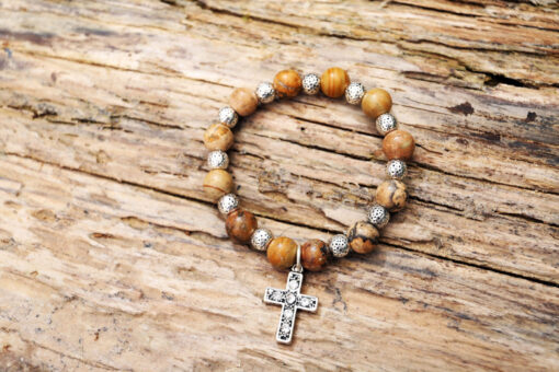 Jasper cross bracelet from Holy Land