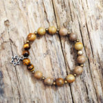 Jasper and tiger eye star David bracelet from Holy Land
