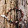 Jade round beads cross bracelet from Holy Land
